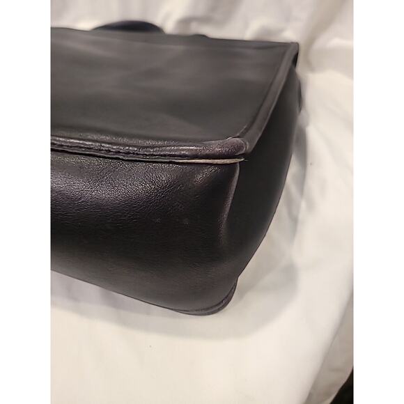 Vintage Coach Black Leather Briefcase Tote Laptop Bag Document Holder - Picture 16 of 16